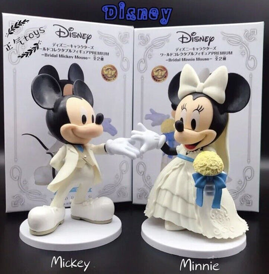 Mickey Mouse Minnie Mouse bride & groom Disney wedding 12cm Figures 🇬🇧 BOXED - SOScollectible