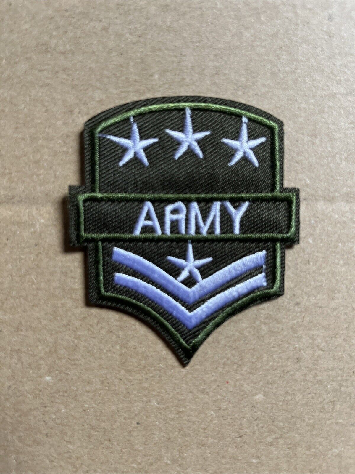 Military style Army 3 Star Embroidered Iron On Sew On Patches Badges Fancy - SOScollectible