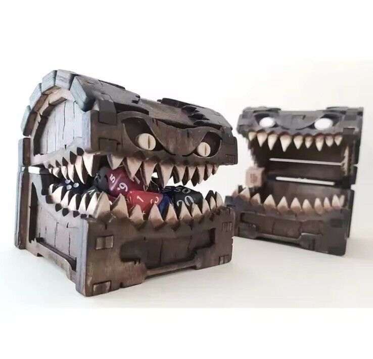 Mimic Chest Dice Holder Tabletop Mini | Dungeons and Dragons D&D Wargaming Gift - SOScollectible