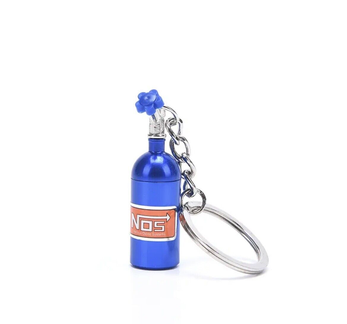 Mini Fast And Furious NOS, Bottle Key Ring, Key Chain - Blue Stash Tin gift bag - SOScollectible