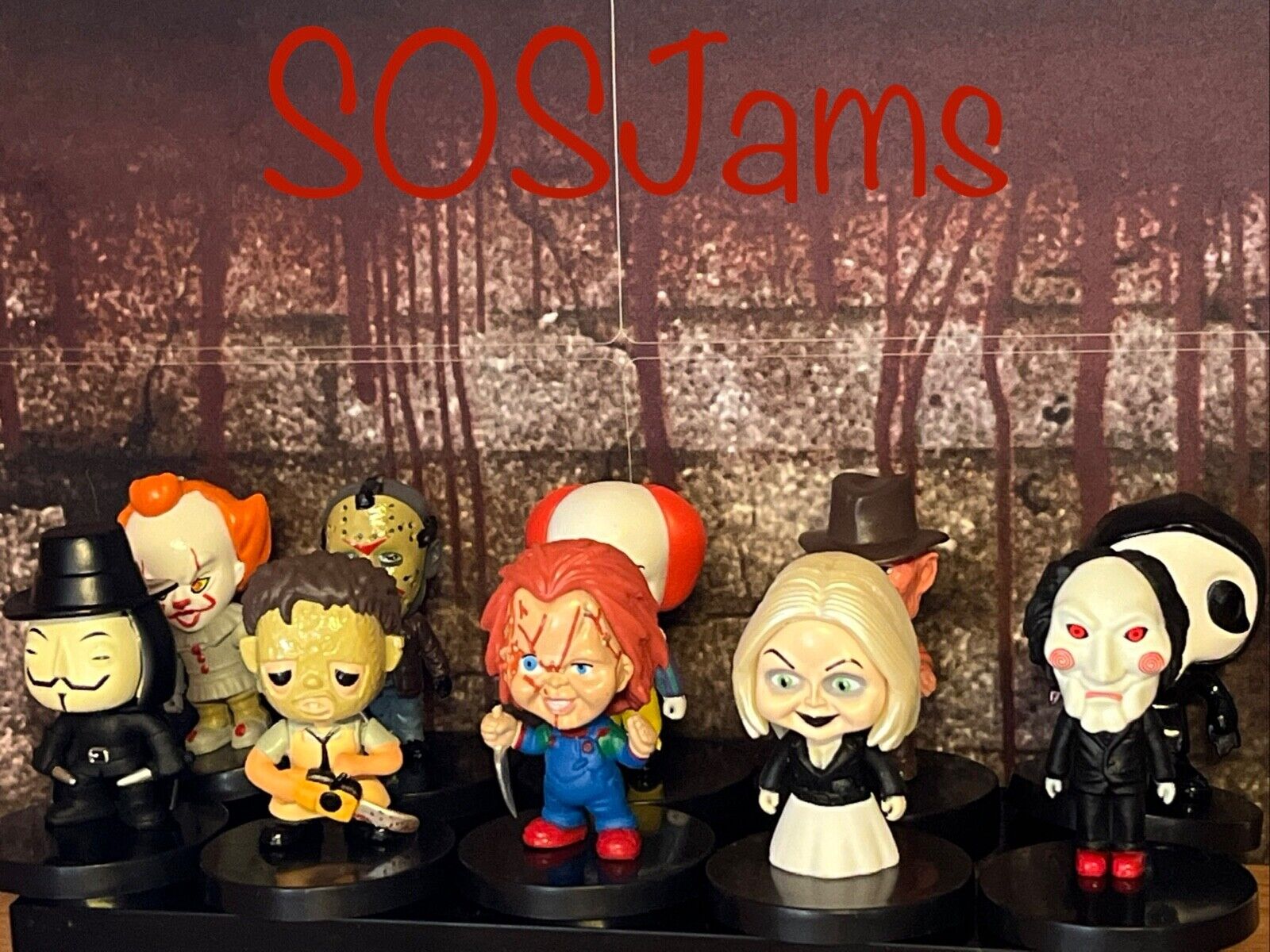 Mini horror figures cult movies 5cm freddy Billy Chucky buy 2 get 1 random free - SOScollectible