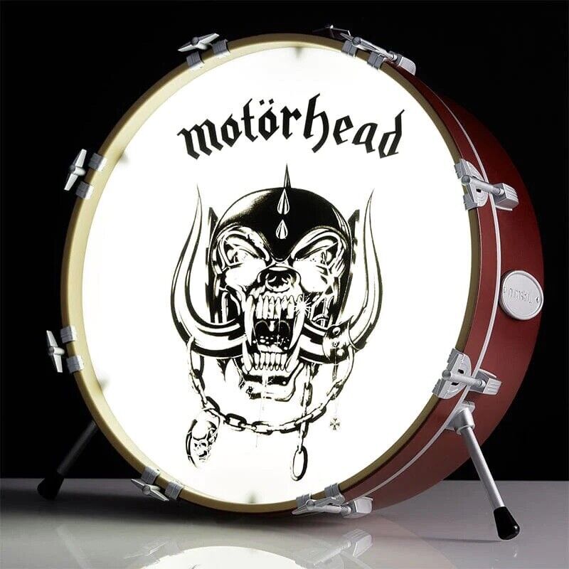 MUSIC ROCK BAND WALL DESK LAMP LIGHT MOTORHEAD DRUM Brand New Lemmy - SOScollectible