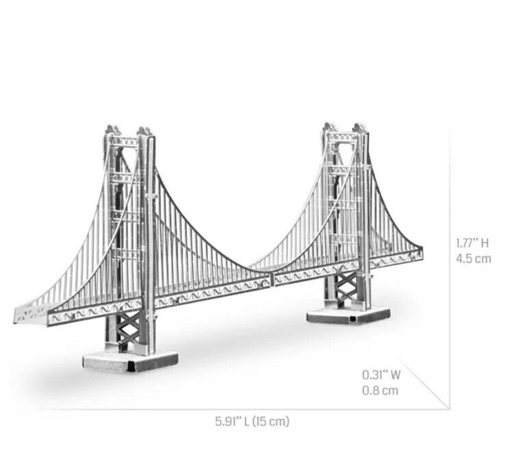 New 3D Metal Model Puzzle Golden Gate Bridge Laser Cut Steel Model Kit DIY Toys - SOScollectible