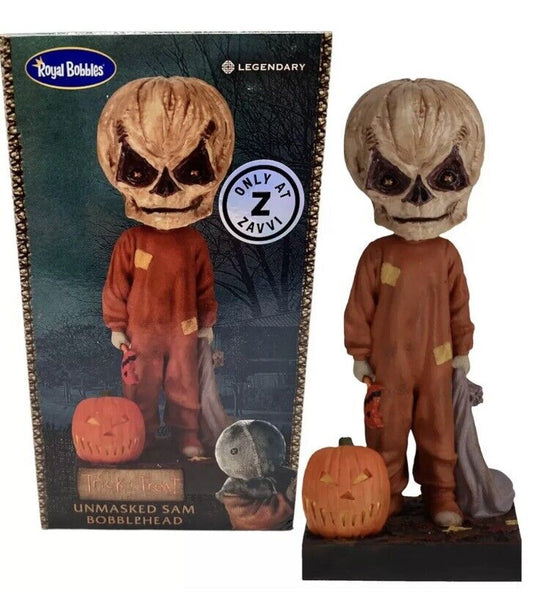 New Royal Bobbles Collector's Trick 'R Treat Unmasked Sam Bobblehead Figure - SOScollectible