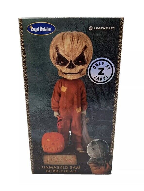 New Royal Bobbles Collector's Trick 'R Treat Unmasked Sam Bobblehead Figure - SOScollectible