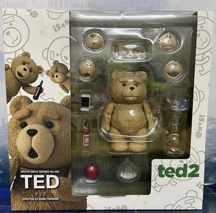 New TED 2 Movie Teddy Bear 4" Boxed Movable Figure Smoking Bong Drinking Uk 🇬🇧 - SOScollectible