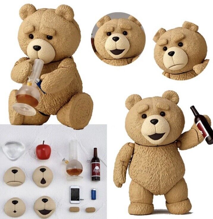 New TED 2 Movie Teddy Bear 4" Boxed Movable Figure Smoking Bong Drinking Uk 🇬🇧 - SOScollectible