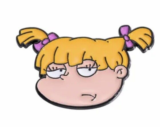 Nickelodeon Cartoons Rugrats ENAMEL PIN Angelica Pickles face Staring gift bag - SOScollectible