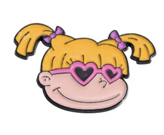 Nickelodeon Cartoons Rugrats ENAMEL PIN Angelica Pickles Heart glasse gift bag - SOScollectible