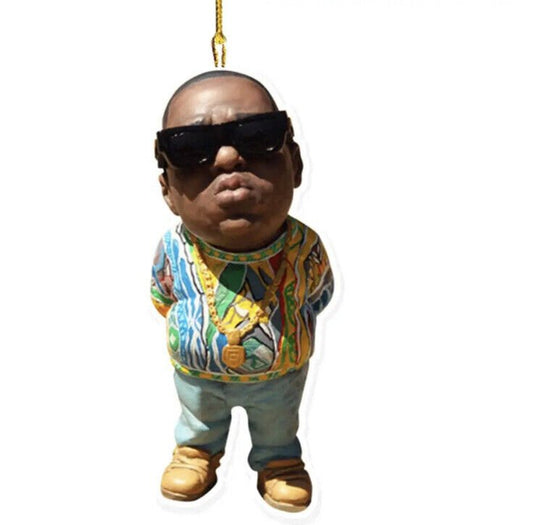 Notorious Big E RearView Mirror 2D Pendant Bag Ornament Hip Hop Rapper Uk Biggie - SOScollectible