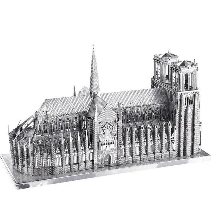 Notre Dame Cathedral 3D Metal Model Laser Cut DIY Puzzle - SOScollectible