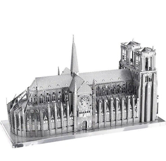 Notre Dame Cathedral 3D Metal Model Laser Cut DIY Puzzle - SOScollectible