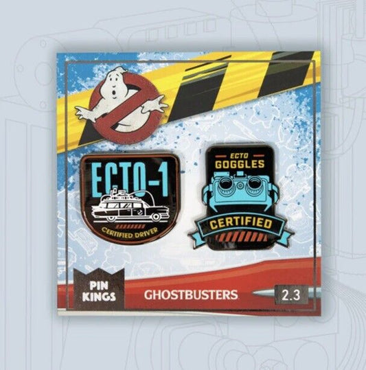 Numskull Pin Kings - Ghostbusters 2.3 Pin Badges X2 Ecto 1 And Ecto Goggles - SOScollectible