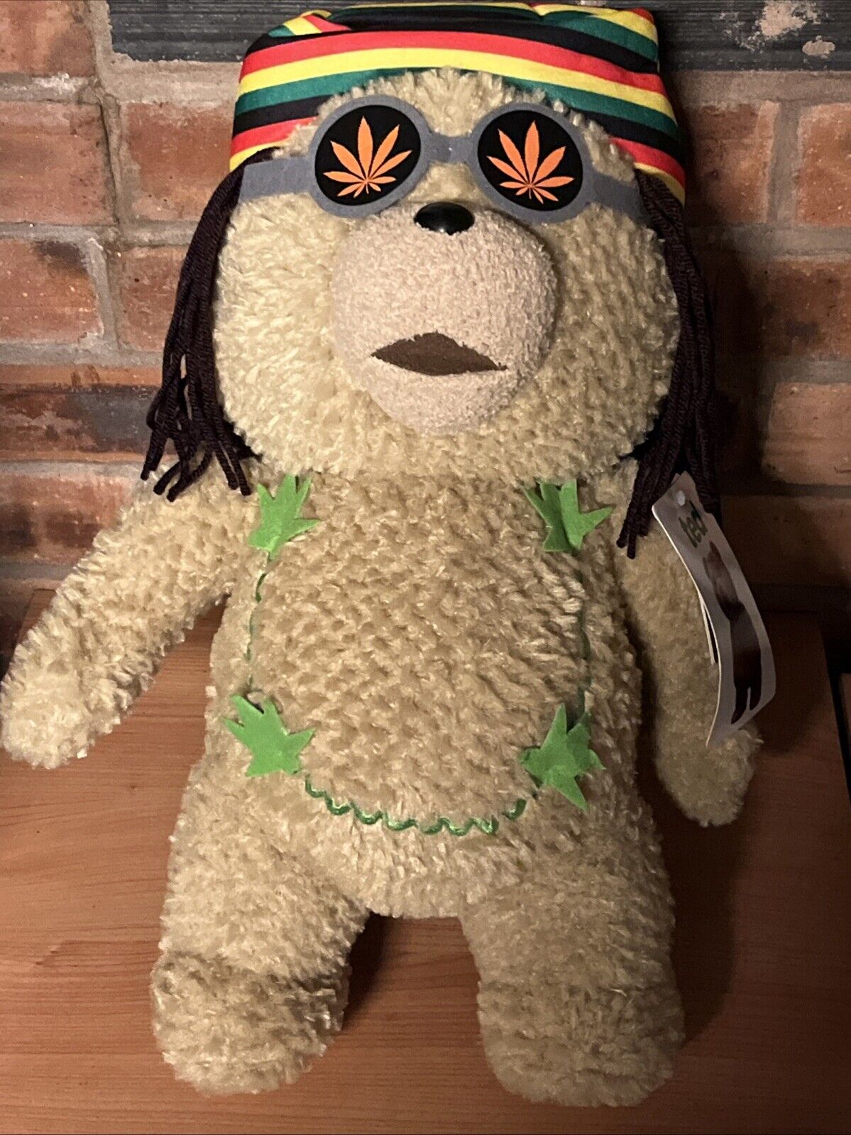 Official Rastafarian Rasta Talking Ted Bear Soft Toy 18in Brand New Gift - SOScollectible