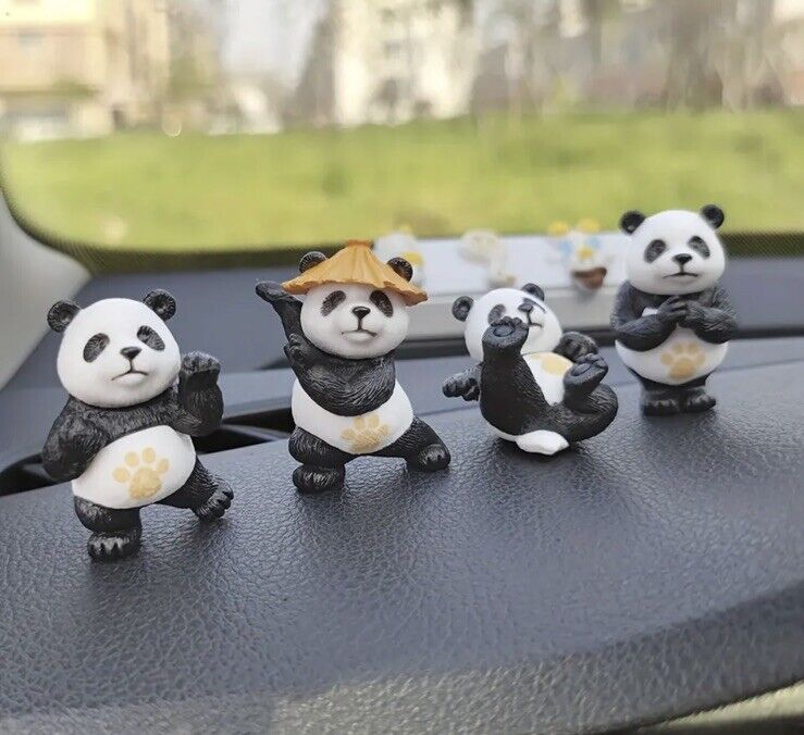 Panda Kung Fu 4 Piece Cartoon Figure Toy Model Decorative Set PVC gift bag - SOScollectible