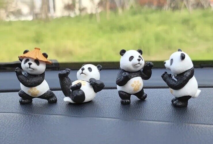 Panda Kung Fu 4 Piece Cartoon Figure Toy Model Decorative Set PVC gift bag - SOScollectible