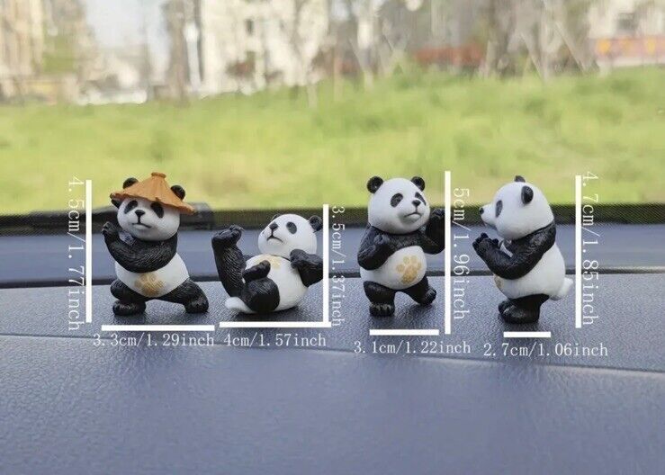 Panda Kung Fu 4 Piece Cartoon Figure Toy Model Decorative Set PVC gift bag - SOScollectible