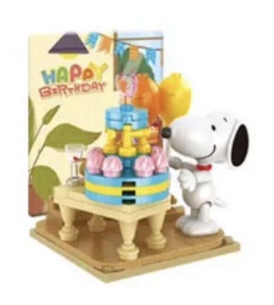 PEANUTS Snoopy Block Brick ‘ Happy Birthday ‘ Mini Figure Blind Box Collect - SOScollectible