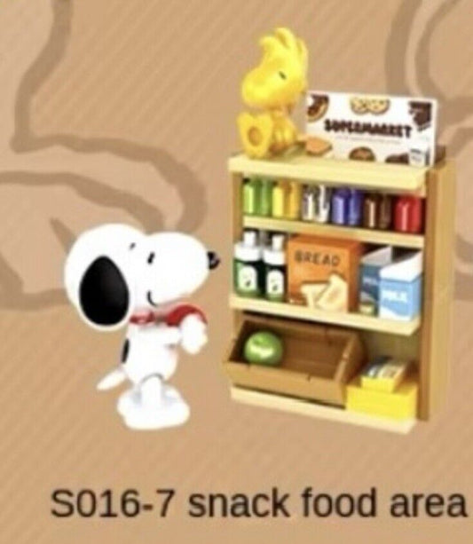 Peanuts Snoopy Supermarket Blocks box ‘ Snacks Area ‘ 8 To Collect Set Gift - SOScollectible