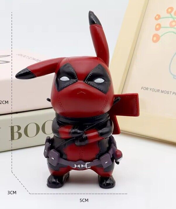 Pikachu Deadpool Mashup Marvel | 10cm Cute Figure Model | Collectible Gift Box - SOScollectible