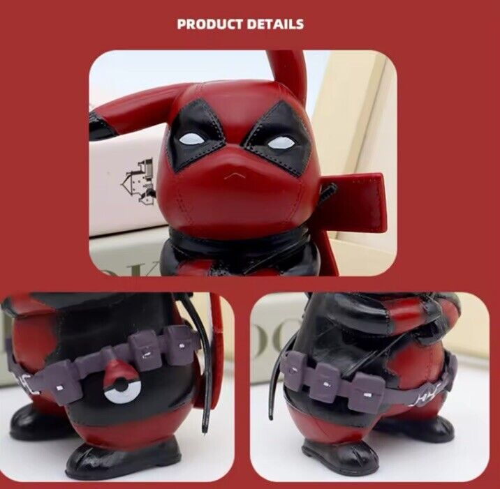 Pikachu Deadpool Mashup Marvel | 10cm Cute Figure Model | Collectible Gift Box - SOScollectible