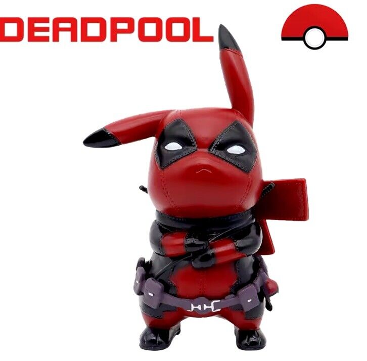 Pikachu Deadpool Mashup Marvel | 10cm Cute Figure Model | Collectible Gift Box - SOScollectible