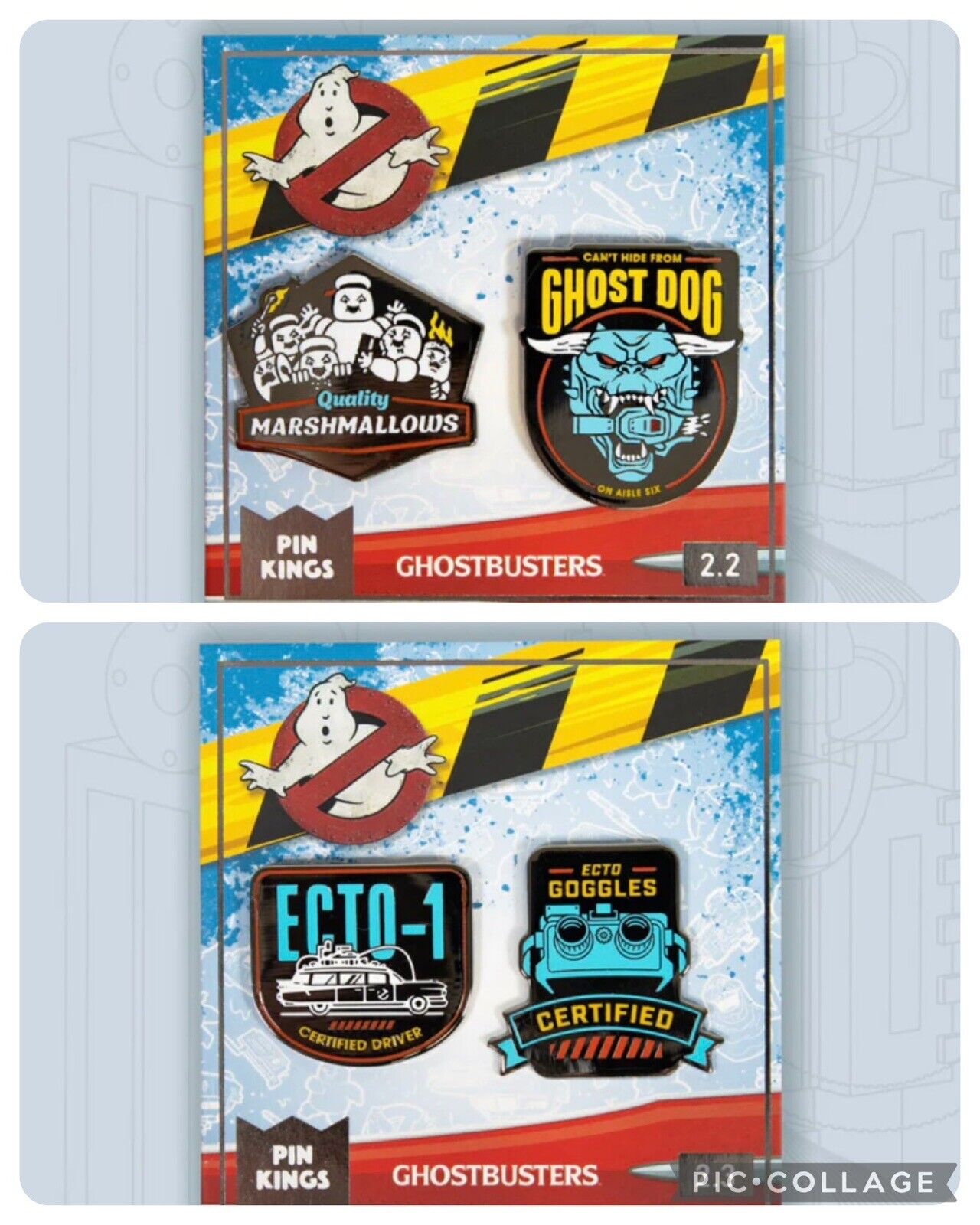 Pin Kings - Ghostbusters 2.1 & 2.2 Pi￼n Badges X4 Ghost Dog Marshmallow Ecto - SOScollectible