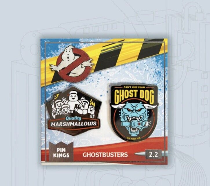 Pin Kings - Ghostbusters 2.2 Pi￼n Badges X2 Ghost Dog + Quality Marshmallow - SOScollectible