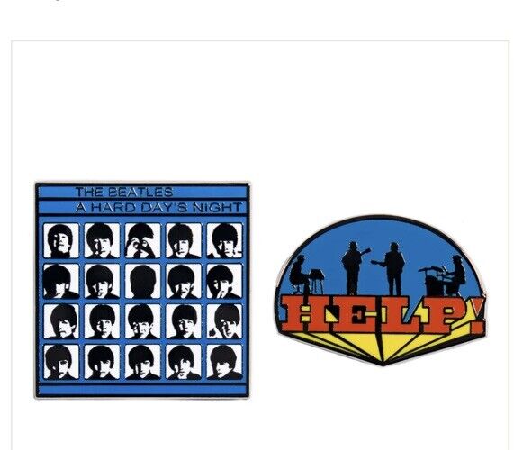 Pin Kings The Beatles Enamel Pin Badge Set 1.1 RARE Help! & A Hard Days Night - SOScollectible