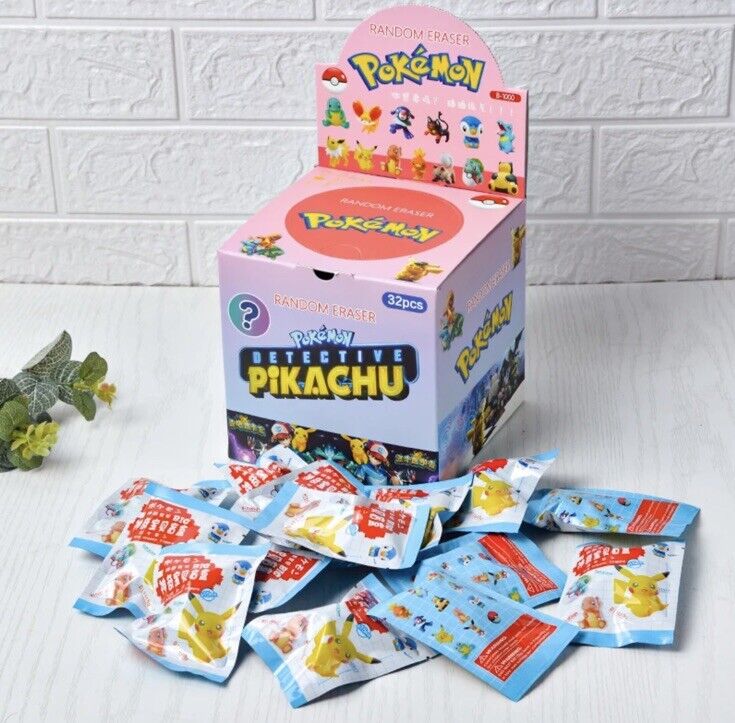 Pokemon eraser bundle x1 blind bag kids party bag gift Buy 2 Get 1 Free - SOScollectible