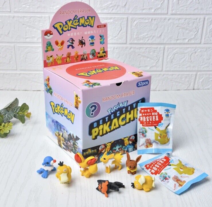 Pokemon eraser bundle x1 blind bag kids party bag gift Buy 2 Get 1 Free - SOScollectible