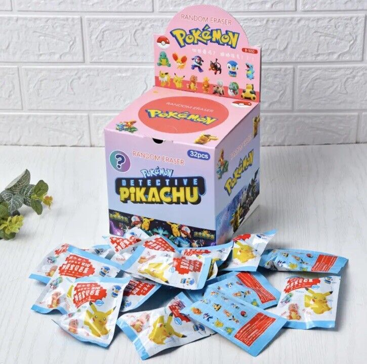 Pokemon eraser X1 blind bag Buy 2 Get 1 Free kids party bag gift Pikachu 🇬🇧 - SOScollectible