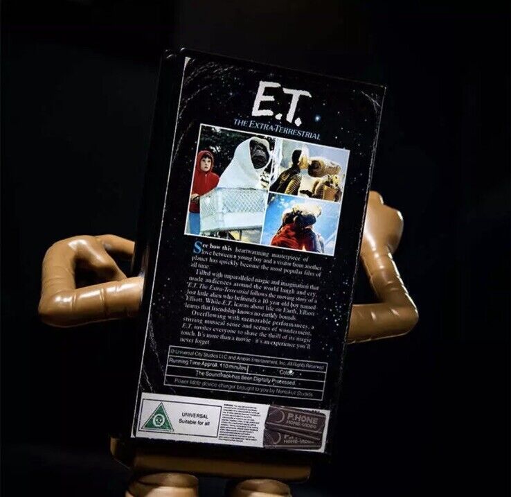 Power Idolz E.T. VHS Wireless Charger Phone Holder Vinyl Figure Light Up box - SOScollectible