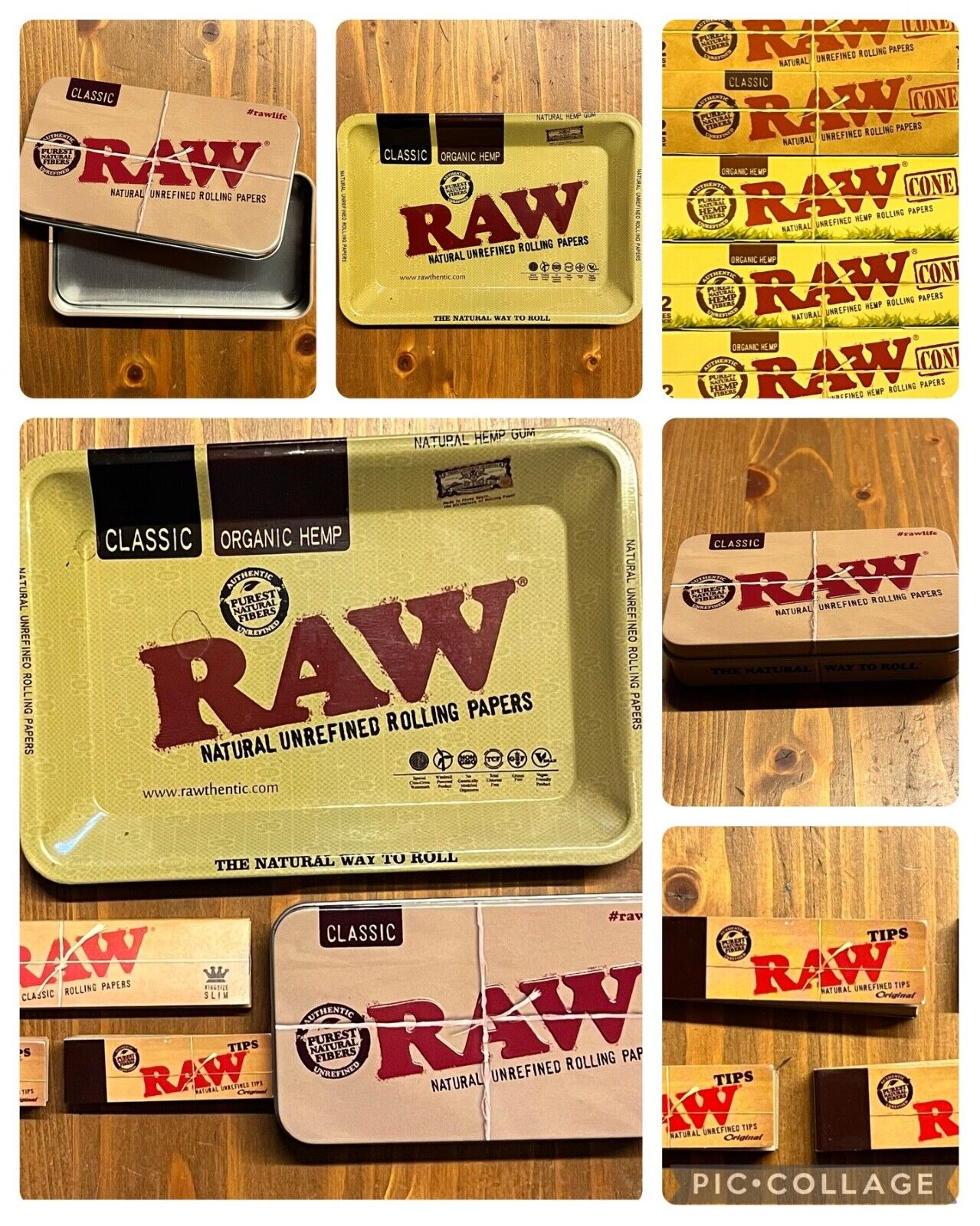 RAW Materials & merchandise Classic / refined / tins / trays / papers/ tips new - SOScollectible