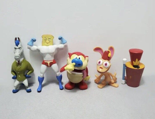 Ren and Stimpy Set Of 5 Figures Cult Cartoon Tv Gift - SOScollectible