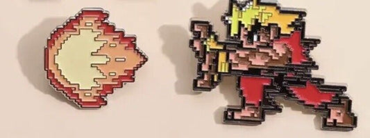 Retro Ken Street Fighter Pin Badges Pixel 2 Piece Collect All 3 Gaming gift bag - SOScollectible