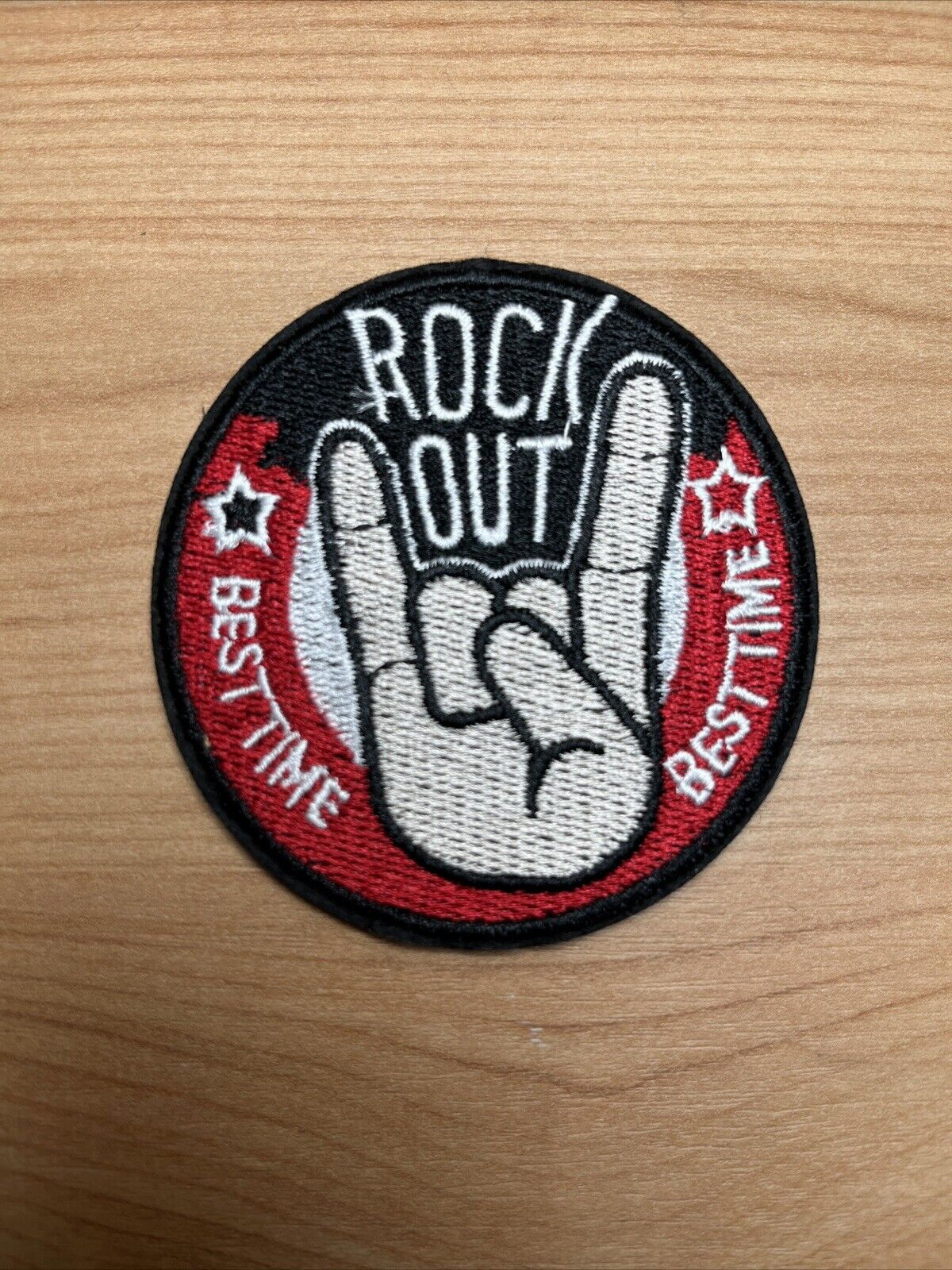 Rock Out Best Time Rock and Roll Hand Patch Sew Iron Band Group - SOScollectible