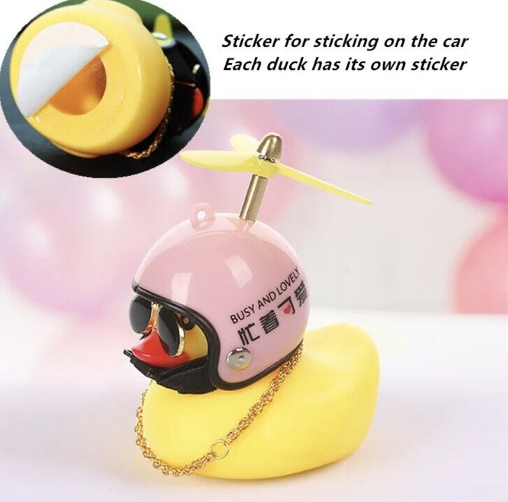 Rubber Gangster Duck With 8 Ball Helme Toy Car Ornaments Yellow Duck with Helmet - SOScollectible