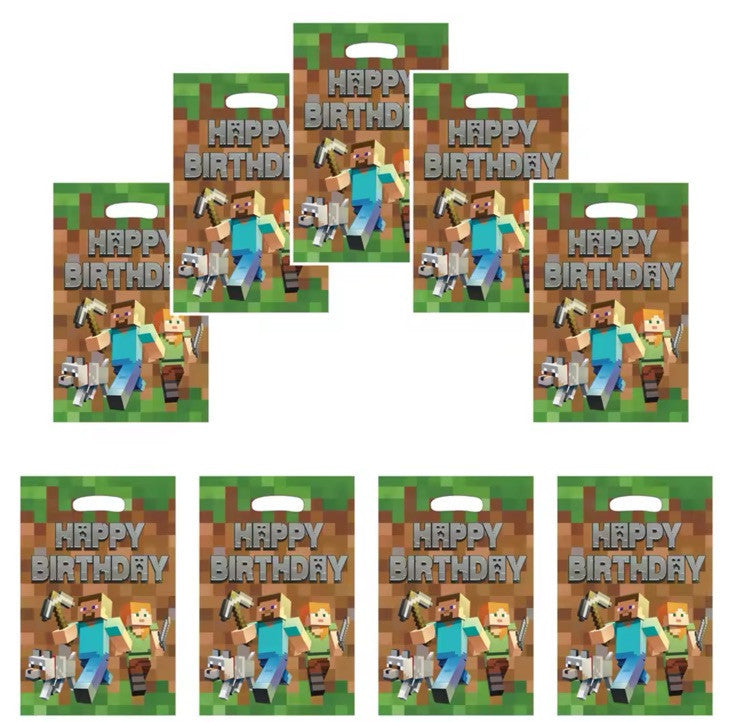 10x Minecraft Character Loot Bags/Party Bags, Kids Party, Birthday Party