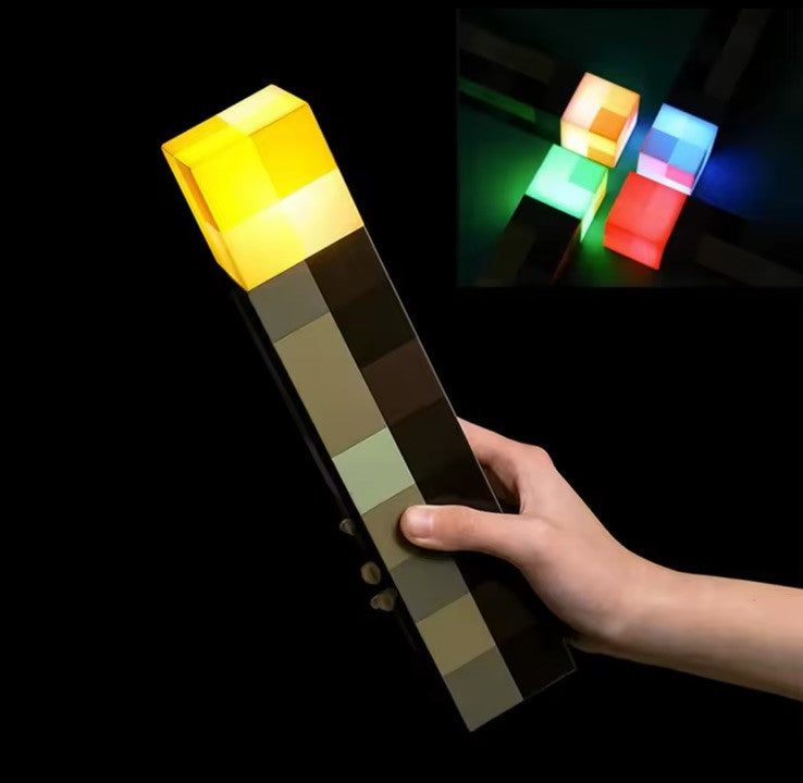 Rechargeable Light Up Torch Lamp of Minecraft Handheld & Wall Mounting Portable0