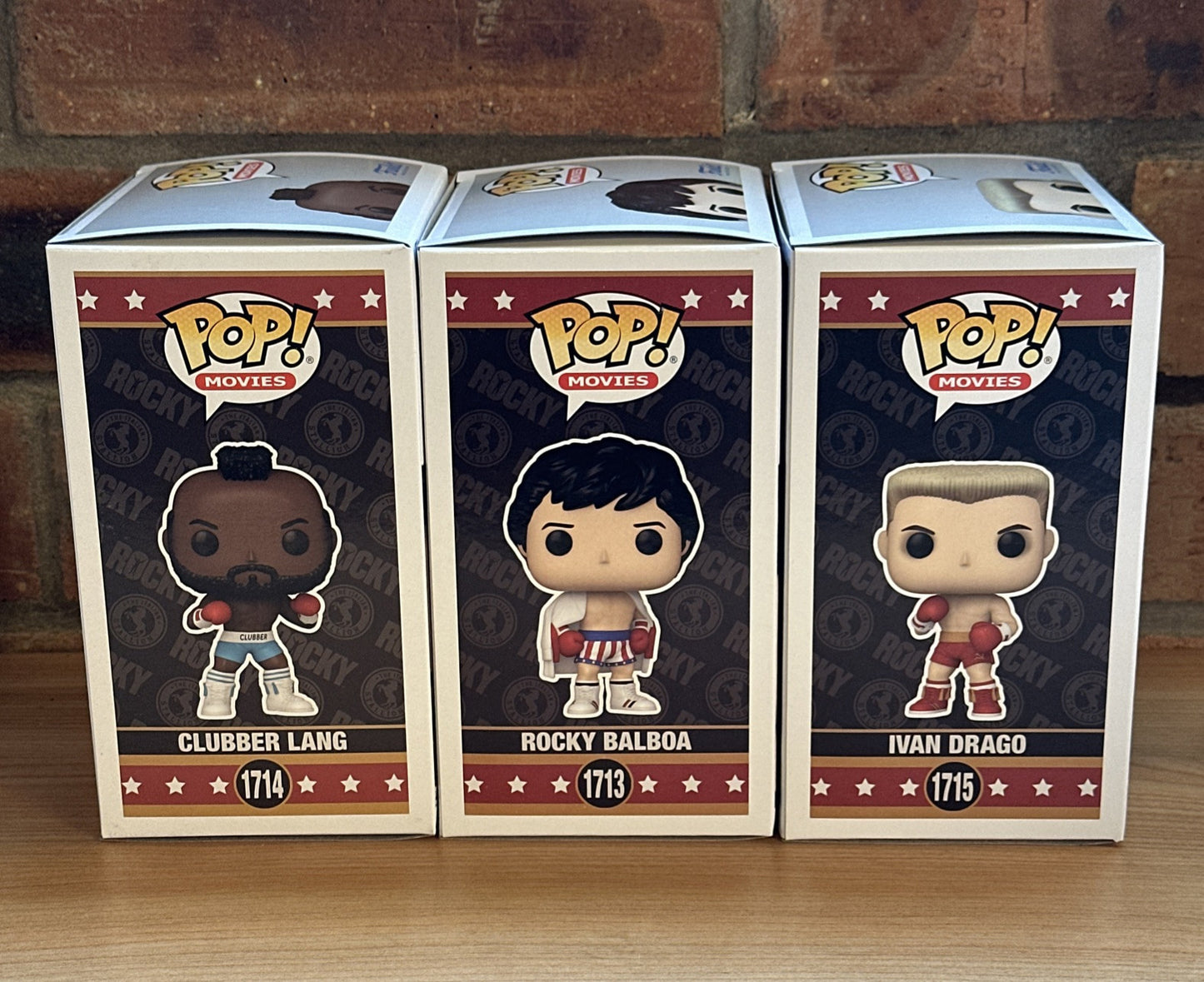 Funko Pop! SET of 3 - Rocky Balboa Clubber Lang Ivan Drago Boxing In Stk Movie