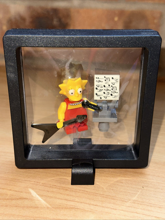Brick Mini Figure Display Case The Simpsons Lisa Rocking Out Guitar Sheet Music