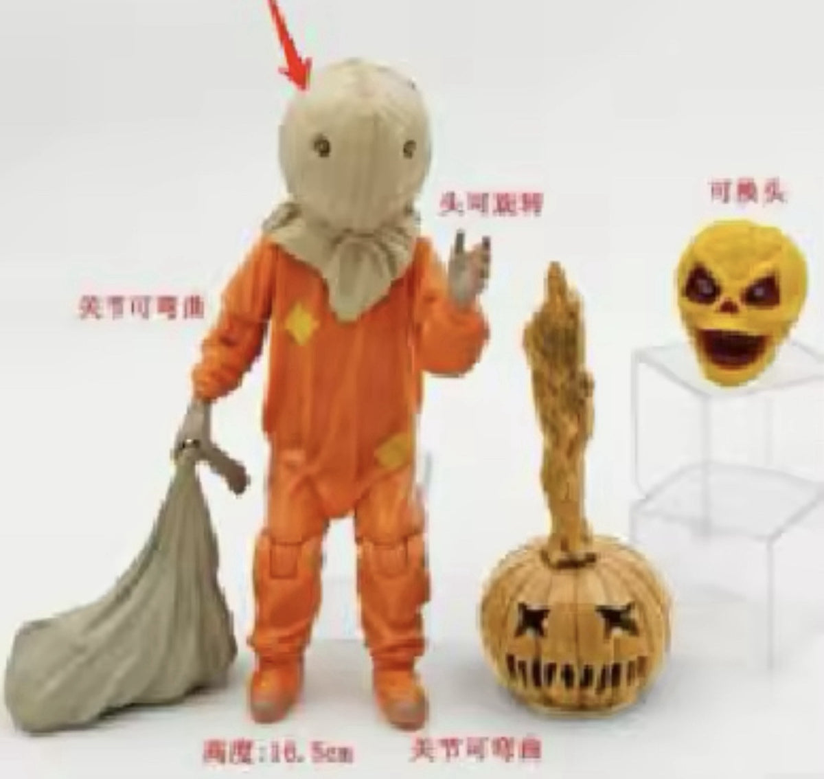 Sam Scarecrow Moveable Action Horror Figures Unboxed Halloween Pumpkin0