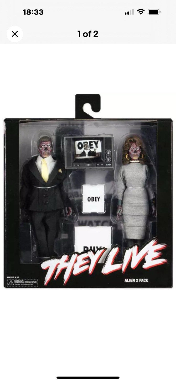 NECA John Carpenter THEY LIVE Retro Figure 2-Pack Aliens They Live Box Due 8/4