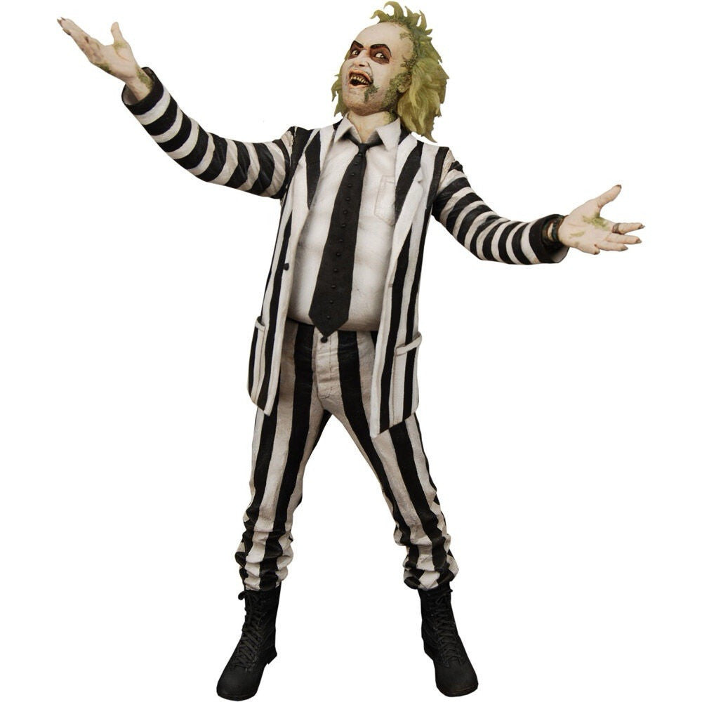 NECA Beetlejuice 1988 Stripe Suit Beetlejuice Talking 45.5cm Action Fig Due 8apr