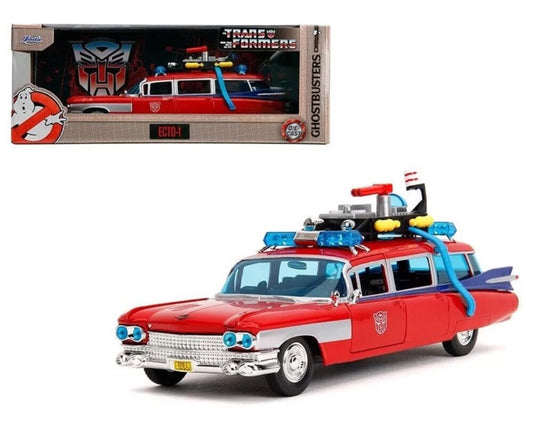 Jada 1:24 35466 Ghostbusters – ECTO-1/mash up with Optimus Prime In Stk End Mar