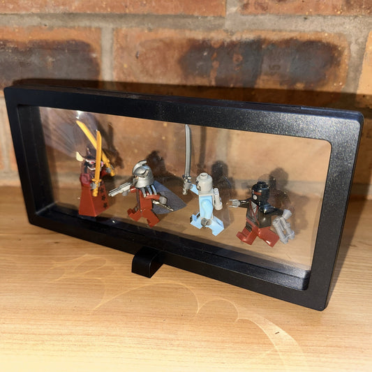 Brick Mini Figure Display Case & 4 Figures TMNT Splinter Vs Shredder