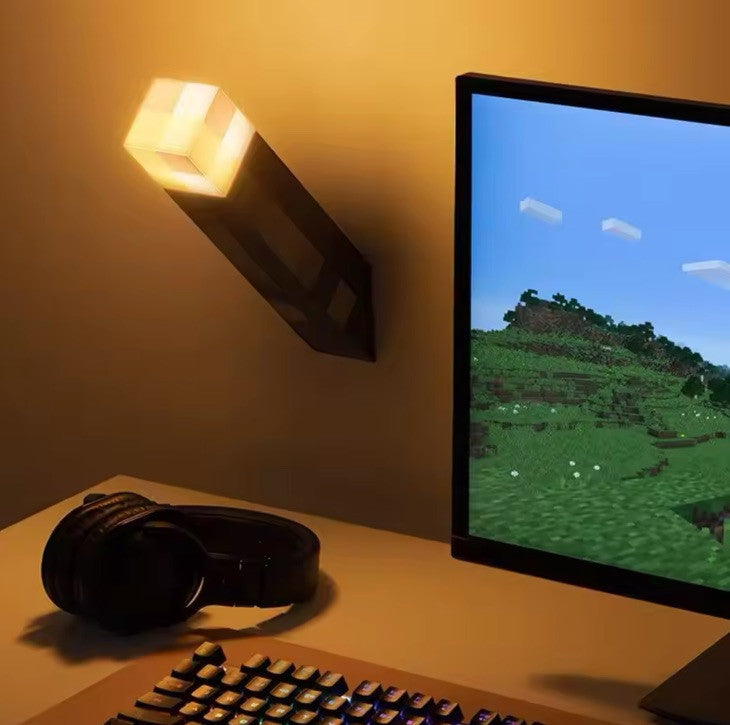 Rechargeable Light Up Torch Lamp of Minecraft Handheld & Wall Mounting Portable