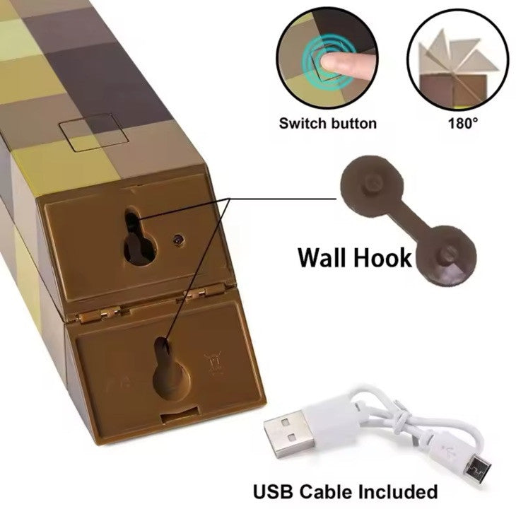 Rechargeable Light Up Torch Lamp of Minecraft Handheld & Wall Mounting Portable3