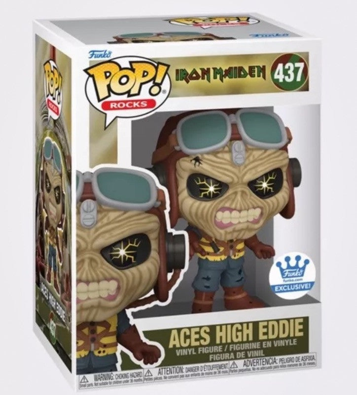 Funko Pop! Aces High Eddie 437 Shop Exclusive Iron Maiden Metal Rocks In Stk 2wk